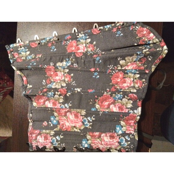 Alivila.Y Fashion Womens Floral Denim Overbust Corset Bustier - Picture 4 of 4